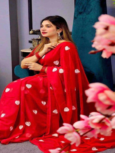 Love Saree (Embroidary on Soft jorrjette febrics)