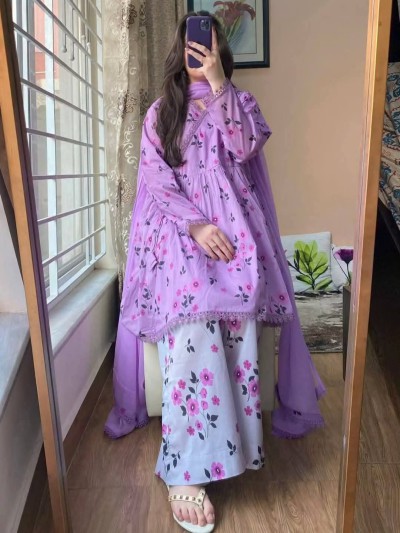 Lavender Blossom Readymade Dress